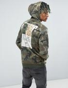 10.deep Camo Hoodie With Back Patch - Green