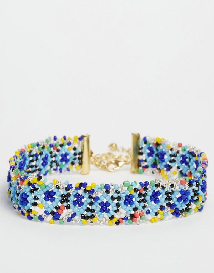 Asos Carnival Beaded Choker Necklace - Multi