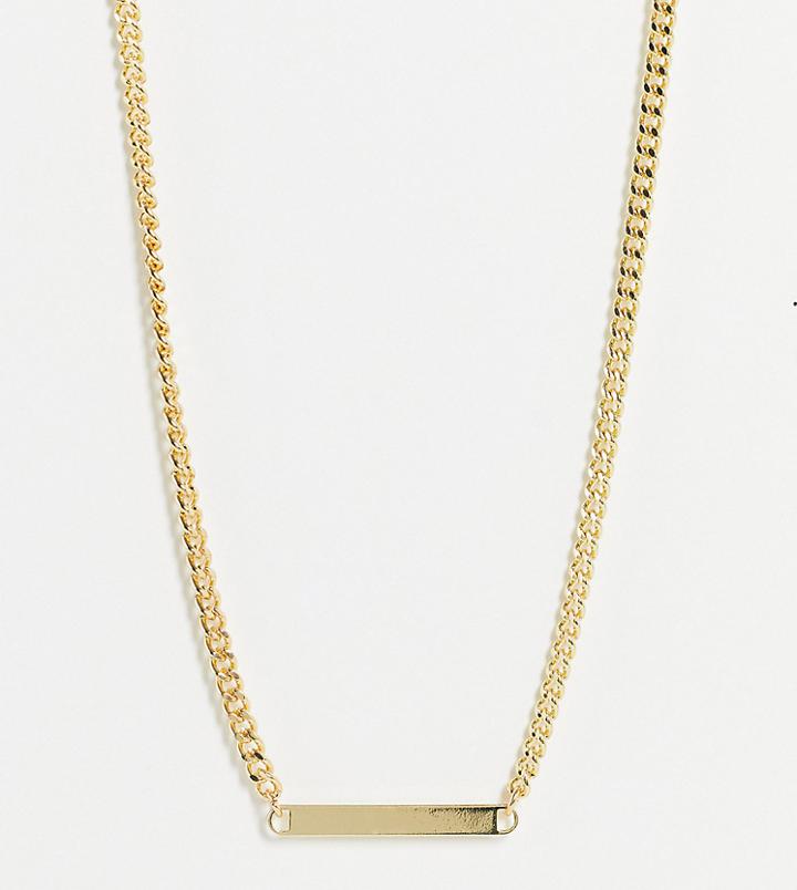 Designb London Necklace With Flat Pendant In Gold