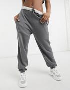 Asos 4505 Oversized Sweatpants With Turnover Waist-grey