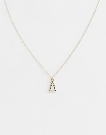 Johnny Loves Rosie Christmas Tree Giftcard Necklace - Gold