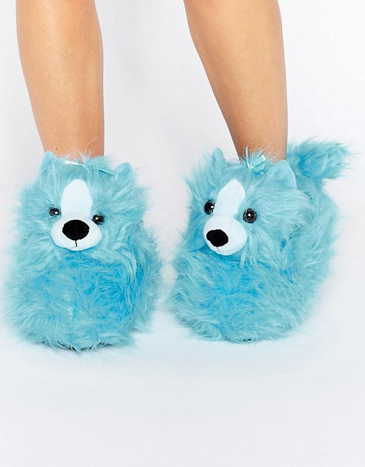 Loungeable Peppy Pekinese Dog Slipper - Blue