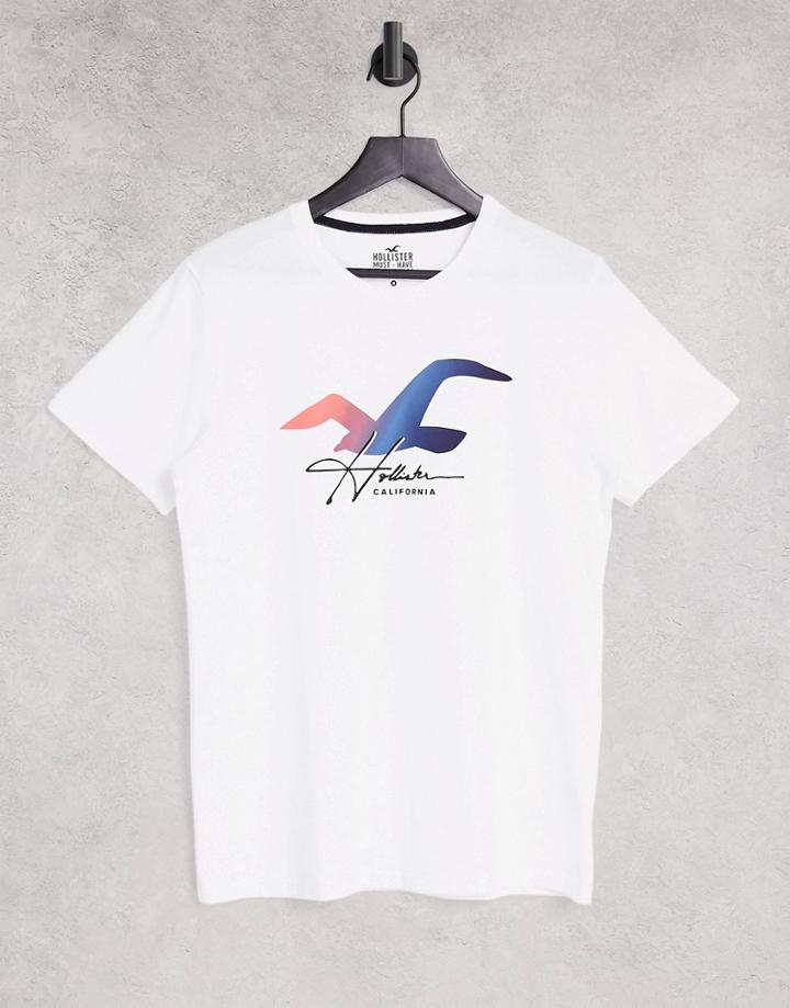 Hollister Seagull Logo T-shirt In White