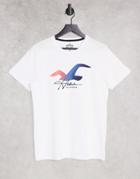 Hollister Seagull Logo T-shirt In White