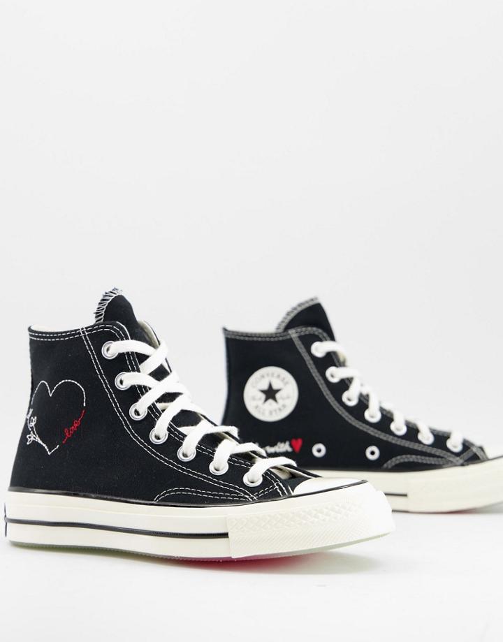 Converse Chuck 70 Hi Love Thread Sneakers In Black