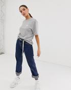 Adidas Originals Essential Mini Logo T-shirt In Gray Heather - Gray