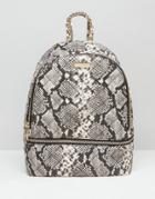 Aldo Faux Snake Backpack With Zip Around Pocket - Multi