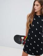 Santa Cruz Racerback Tank Dress With All Over Praying Hands Graphic - Black