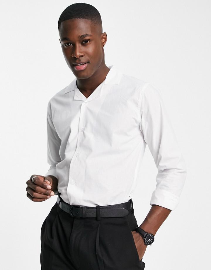 Bolongaro Trevor Revere Collar Long Sleeve Shirt-white