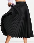 Closet London Pleated Midi Skirt In Black