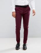 Asos Super Skinny Smart Pants In Purple - Purple