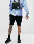 Asos Design Jersey Skinny Shorts With Cargo Pockets In Black - Black