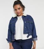 Urban Bliss Plus Denim Jacket With Detachable Fleece Collar