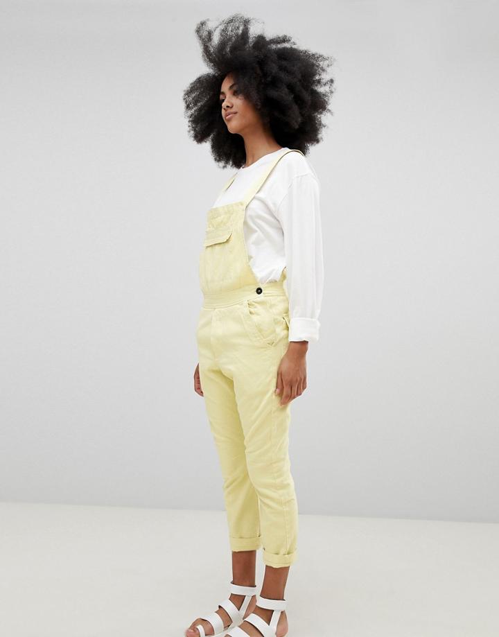 Seeker 5 Pocket Overalls In Organic Hemp Cotton - Yellow