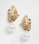 River Island Earrings With Drop Pearl Detail In Gold - Gold