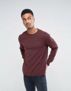 Only & Sons Cotton Crew Neck Knitted Sweater - Red