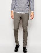 Asos Super Skinny Fit Smart Pants - Gray