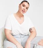 Madewell Plus V Neck T-shirt In White