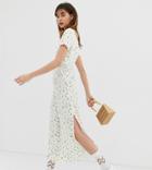Reclaimed Vintage Inspired Square Neck Midi Dress In Ditsy Floral Print-multi