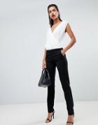 Morgan Wrap Top Contrast Jumpsuit-multi