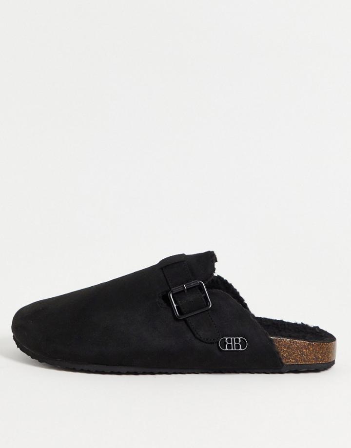 River Island Slipper In Black-brown