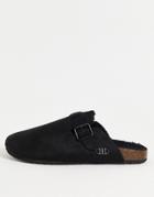River Island Slipper In Black-brown