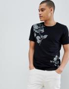 Jack & Jones Premium T-shirt With Flower Print - Black