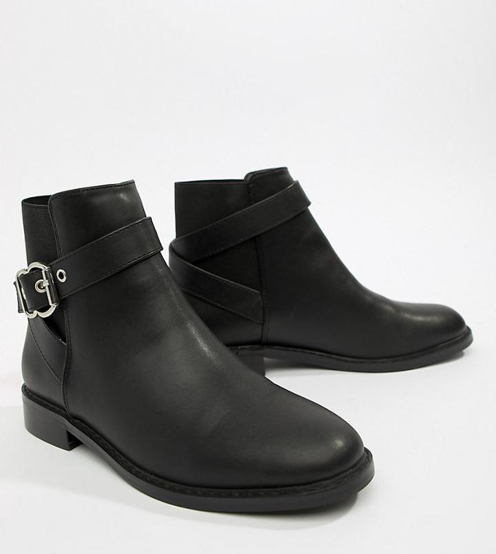 Asos Design Abena Buckle Ankle Boots-black