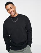 Jack & Jones Originals Oversized Crew Neck Sweatshirt In Black