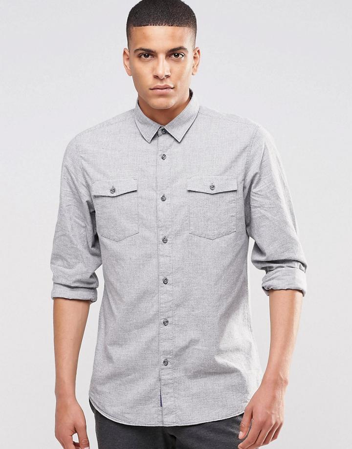 Selected Homme Brushed Double Pocket Shirt - Light Gray