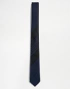 Asos Tie With Black Placement Stripe - Black