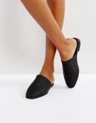 Sol Sana Kim Black Woven Flat Mules - Black