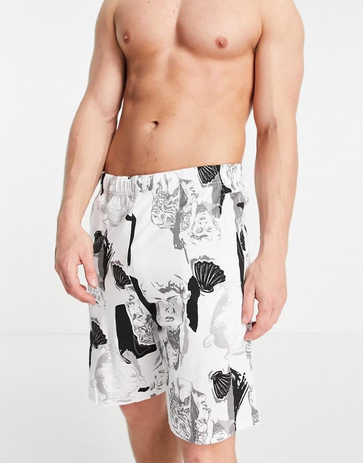 Asos Design Lounge Shorts In All Over Roman Print-multi