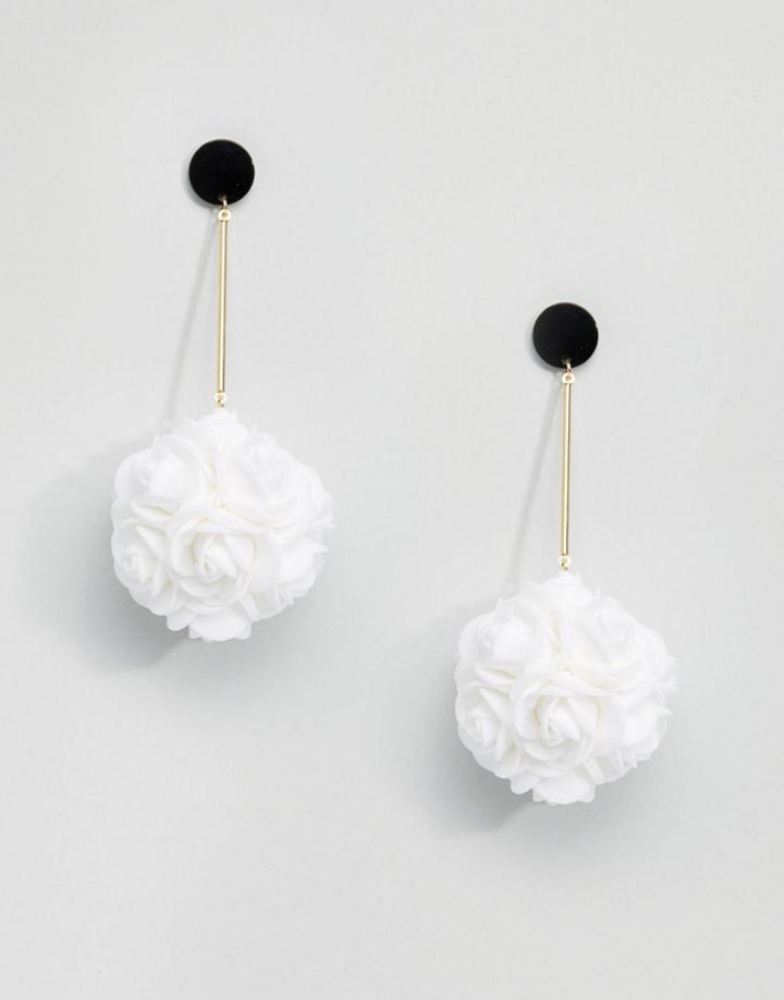 Limited Edition Statement Flower Pom Drop Earrings - Multi