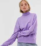 Urban Bliss Roll Neck Balloon Sleeve Sweater-purple