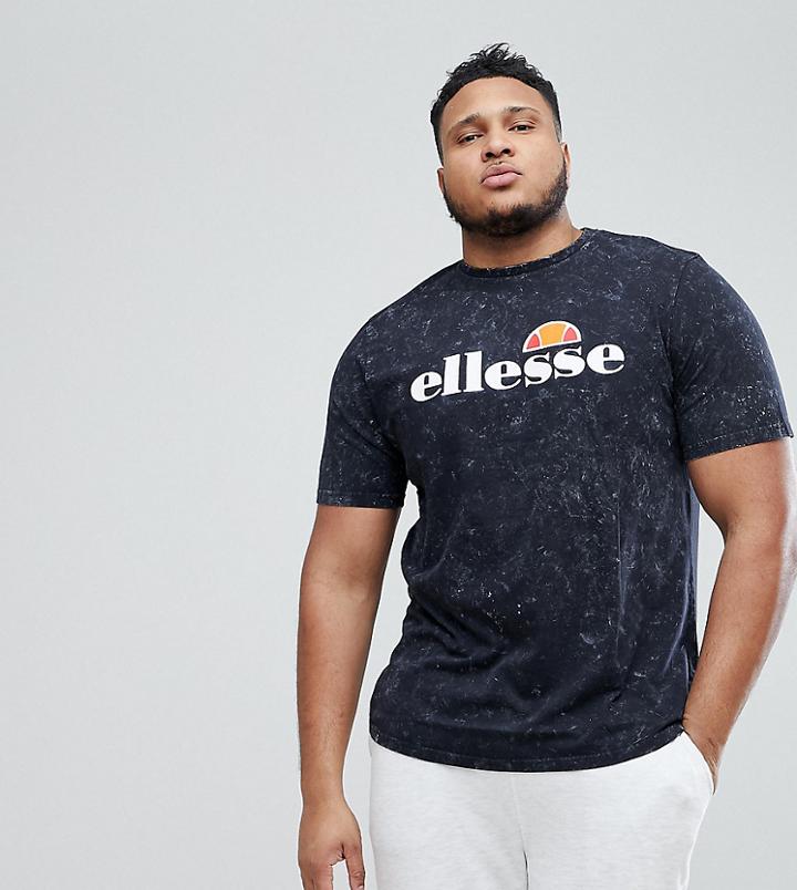 Ellesse Plus Oversized Bleached T-shirt In Black - Black