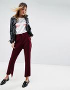 Asos Tailored Vent Front Kick Flare Pants - Red
