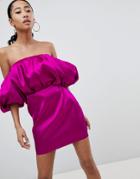 Asos Design Bubble Bandeau Mini Dress - Purple