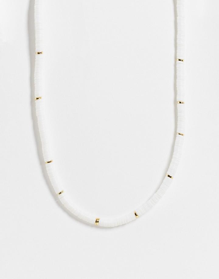 & Other Stories Beaded Necklace In Off White