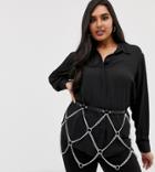 Asos Design Curve Chain Skirt Festival Waist Belt - Silver