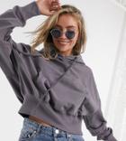 Collusion Crop Basic Oversized Hoodie In Gray