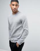 Kiomi Sweater In Checked Texture - Gray