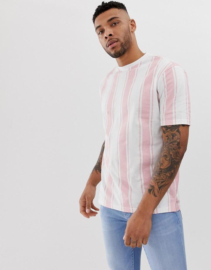 Another Influence Over Size Fit Stripe Shirt - Pink