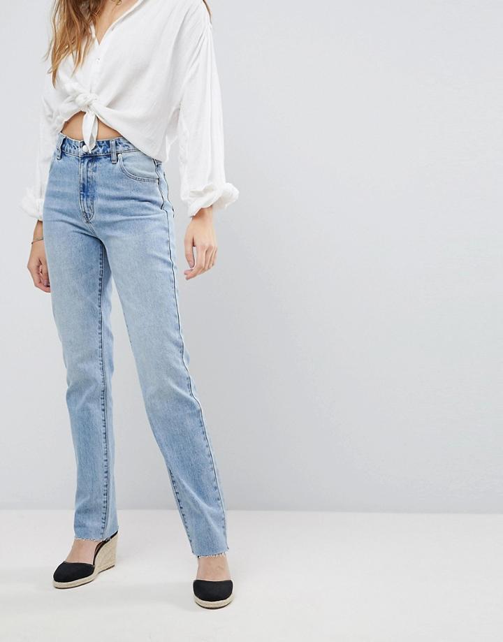 Rolla's Original Straight Jean With Raw Hem - Blue
