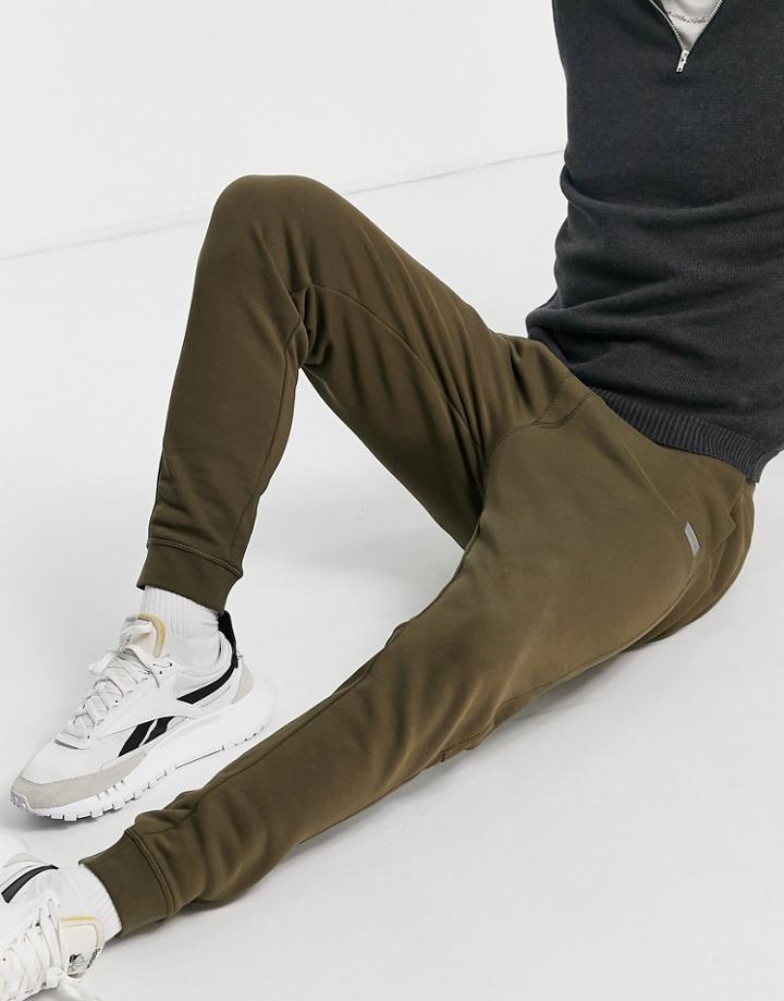 Boss Sestart Jersey Sweatpants In Khaki-green
