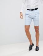 French Connection Wedding Linen Slim Fit Shorts-blue