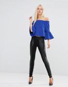 Y.a.s Comb Leather Leggings - Black