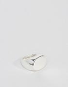 Asos Sterling Silver Oval Signet Ring - Silver