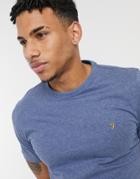Farah Danny Organic Cotton T-shirt In Blue