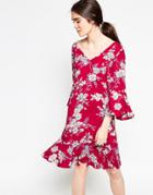 Minimum Era Floral Dress - Red